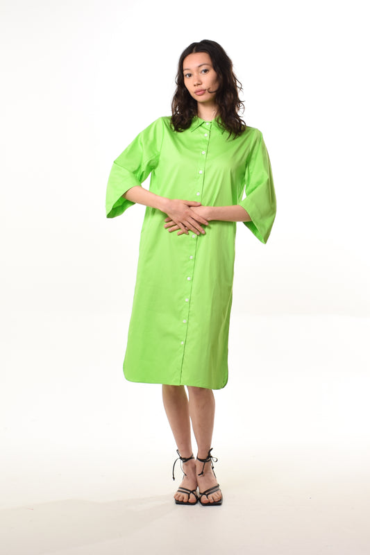 Voo dress in Fluo Green (cotton)