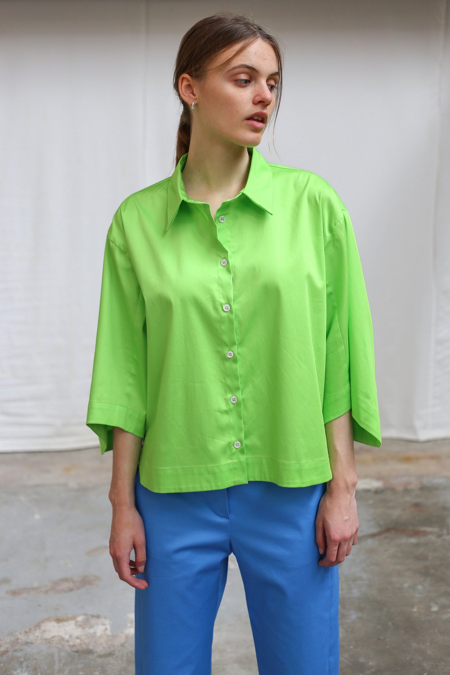 Alyza blouse in Fluogreen
